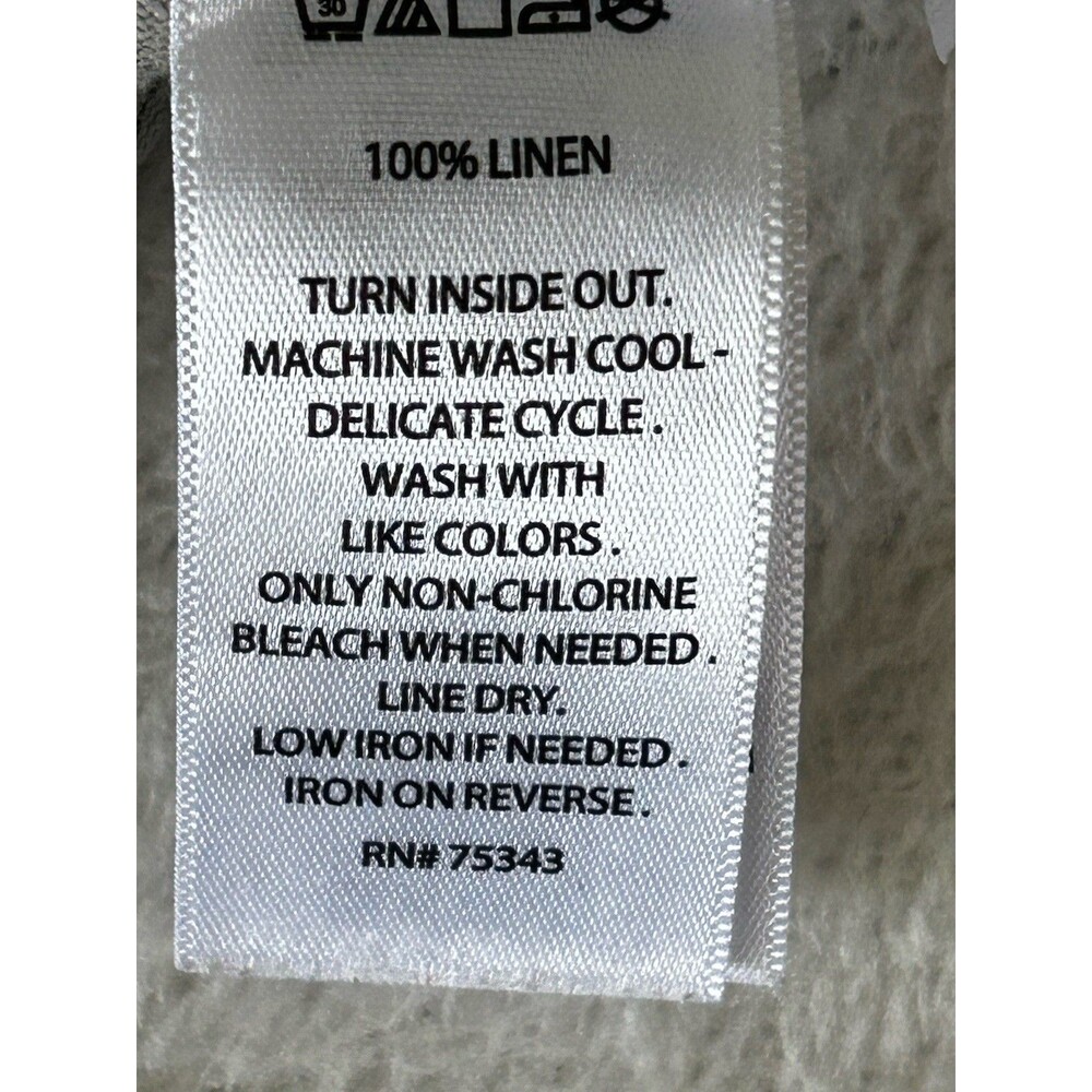 C&C California 100% Linen Top Hawaiian Tropical Cropped Boxy Beachy Size L - Picture 7 of 9